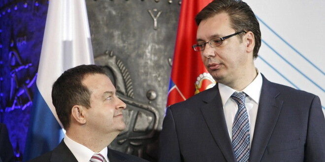Ivica Dačić és Aleksandar Vučić (Fotó: Beta)