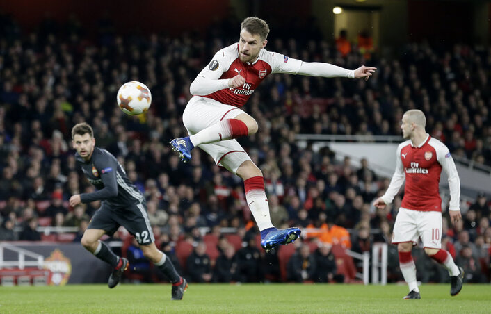 Aaron Ramsey, az Arsenal egyik legjobbja a moszkvaiak ellen (Fotó: Beta/AP)