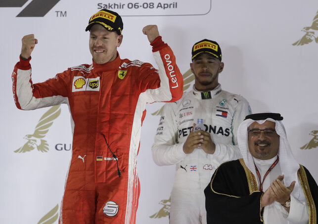 Két négyszeres világbajnok és a bahreini koronaherceg (Fotó: MTI/AP)