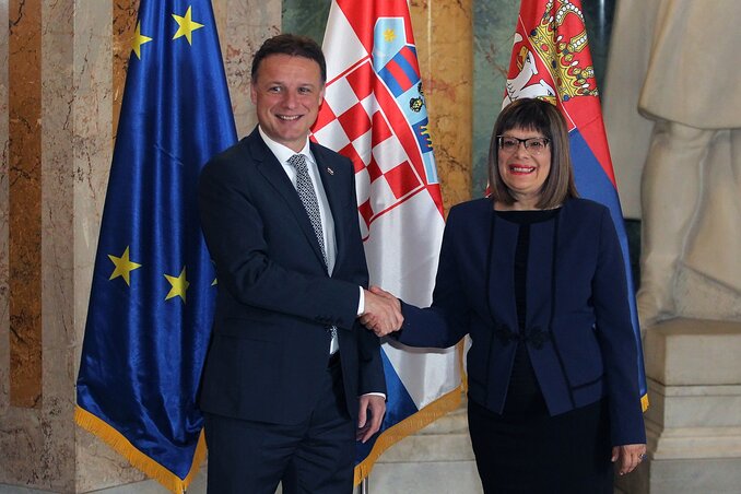 A hivatalos látogatás kiválóan kezdődött: Gordan Jandroković és Maja Gojković (Fotó: Beta)