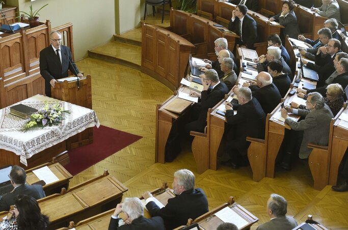 A Magyarországi Református Egyház tavaszi zsinati ülésszaka (Fotó: MTI) A Magyarországi Református Egyház tavaszi zsinati ülésszaka (Fotó: MTI)