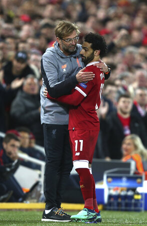 A remek stratéga és a kiváló csatár: Jürgen Klopp és Mohamed Salah (Fotó: Beta/AP)