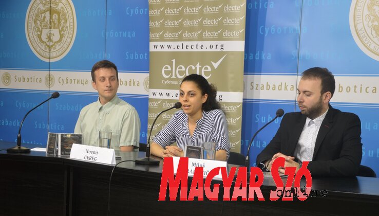 Marko Asurdžić, Görög Noémi és Miloš Radović a sajtótájékoztatón (Fotó: Patyi Szilárd)