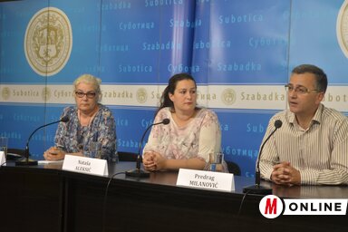 Olga Petrović, Nataša Aleksić és Predrag Milanović a sajtótájékoztatón (Fotó: Patyi Szilárd)