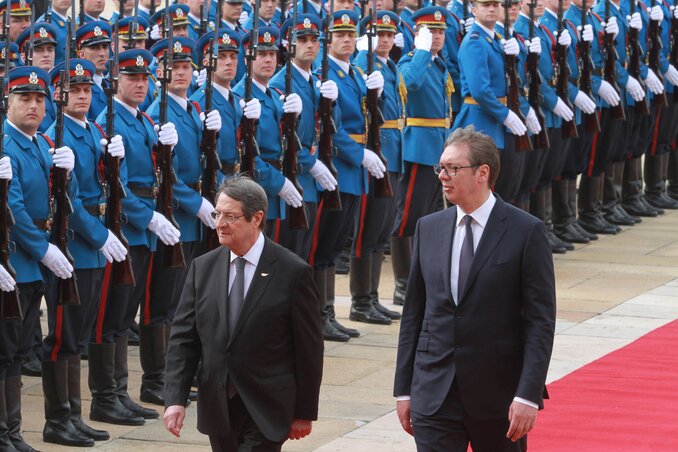 Legmagasabb katonai tiszteletadás Níkosz Anasztasziádisznak, Ciprus elnökének (Fotó: Beta)