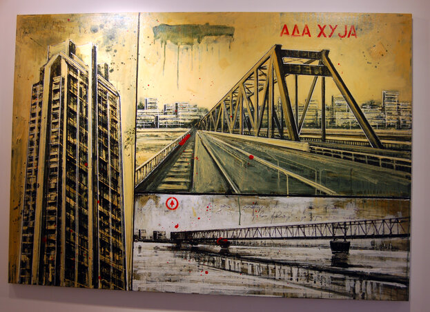 Mihailo Karanović: Infinite City. Akril vásznon, 2018