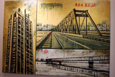 Mihailo Karanović: Infinite City. Akril vásznon, 2018