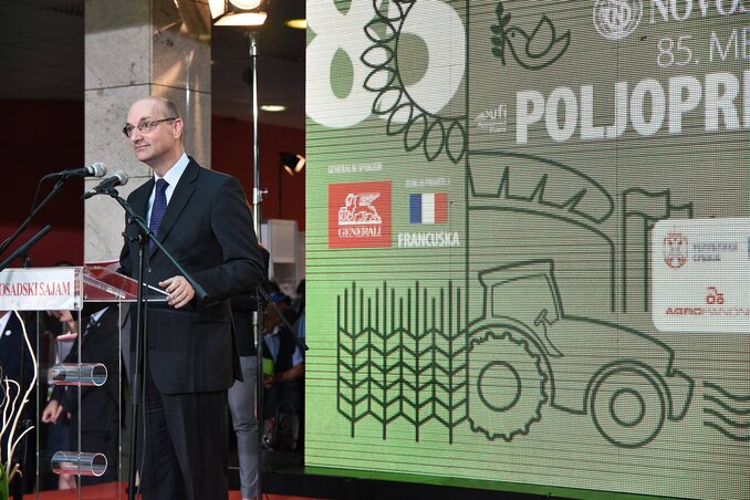 Frédéric Mondoloni nagykövet a mezőgazdasági kiállítás megnyitóján (fotó: Beta)