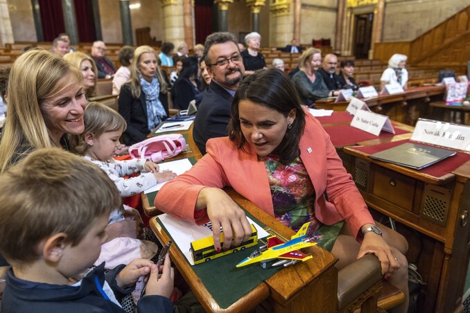 Novák Katalin a konferencián (Fotó: MTI) Novák Katalin a konferencián (Fotó: MTI)