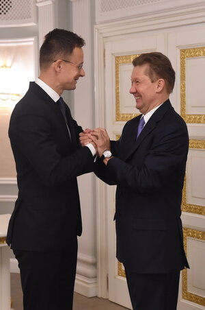 Szijjártó Péter és Alekszej Miller (Fotó: MTI) Szijjártó Péter és Alekszej Miller (Fotó: MTI)