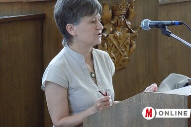 Dr. Bárkányi Ildikó főmuzeológus köszöntötte az egybegyűlteket (Szögi Csaba felvétele)