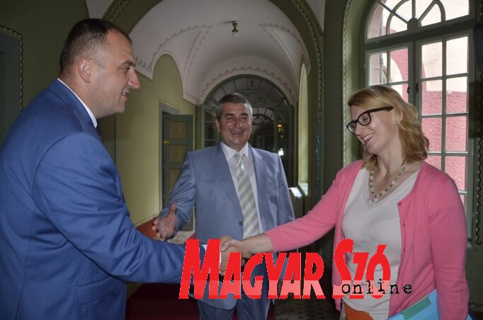 Milimir Vujadinović és Bogdan Laban fogadja Mateja Norčič Stamčart (Fotó: Patyi Szilárd)