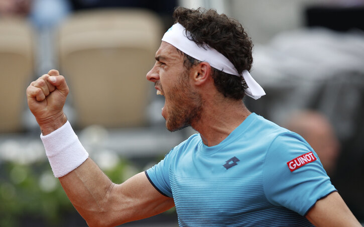 Marco Cecchinato 1978 óta az első olasz egy GS-elődöntőben (fotó: Beta/AP ) Marco Cecchinato 1978 óta az első olasz egy GS-elődöntőben (fotó: Beta/AP )