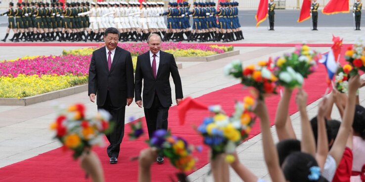 Hszi Csin-ping kínai elnök és Vlagyimir Putyin orosz elnök (Fotó: MTI/EPAPOOL/SZPUTNYIK,KREML/MIHAIL KLIMENTYEV)
