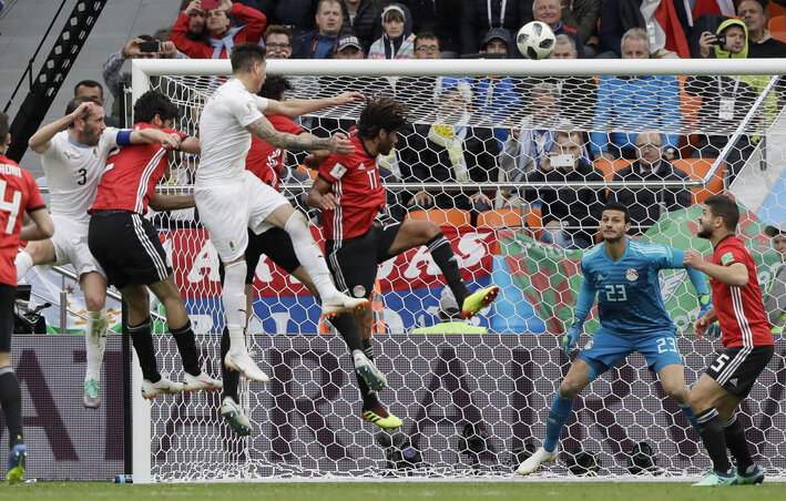 Az uruguayi gól pillanata (Fotó: Beta/AP)