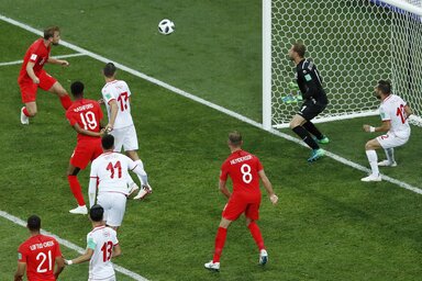 Kane fejese az utolsó pillanatokban pecsételte meg a tunéziaiak sorsát (Fotó: Beta/AP)