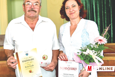 Konc Gyula és lánya, Kobrehel Kornélia sokszoros véradók (Gergely József felvétele)