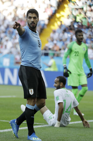 Suárez 100. meccsén is gólt rúgott (Fotó: Beta/AP)