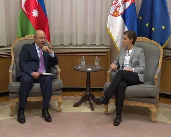 Ana Brnabić szerbia miniszterelnöke ma fogadta Azerbajdzsán szerbiai nagykövetét (fotó: Tanjug)