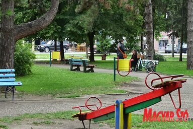 A községháza előtti kis park (Góbor Béla felvétele)