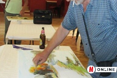 Az egyik legtermékenyebb festő, Kovač Stipan  (Fekete J. József felvétele)