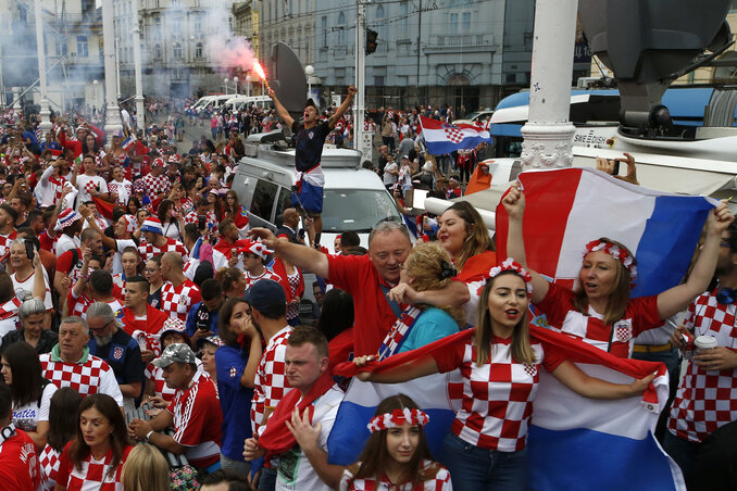 Eufória a horvát szurkolók körében (Fotó: Beta/AP)