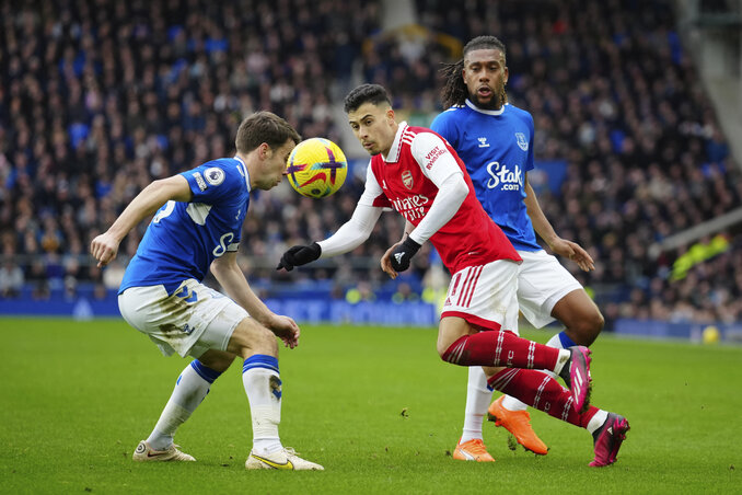 Martinelliék nem számítottak vereségre az Everton otthonában (Fotó: Beta/AP) Martinelliék nem számítottak vereségre az Everton otthonában (Fotó: Beta/AP)