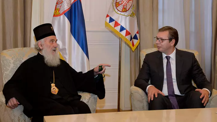 Irinej és Vučić egy korábbi találkozón (Tanjug)