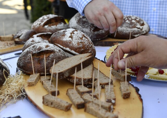 Az innovatív kategória győztese, a SZEGA Camembert Kft. mézalmás rozskenyere (fotó: MTI)