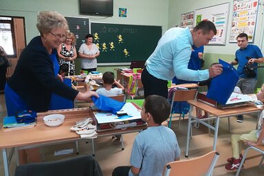 Nagy volt az öröm a tanítás első napján a Zdravko Gložanski iskolában is (Fehér Rózsa felvétele)