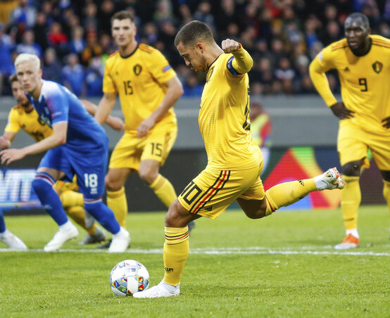 Hazard tizenegyesből volt eredményes (Fotó: Beta/AP)