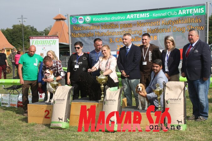 A 3. pacséri nemzetközi kutyakiállítás legszebbjei, gazdáikkal és a szervezők (Kazinczy Paszterkó Diana felvétele)