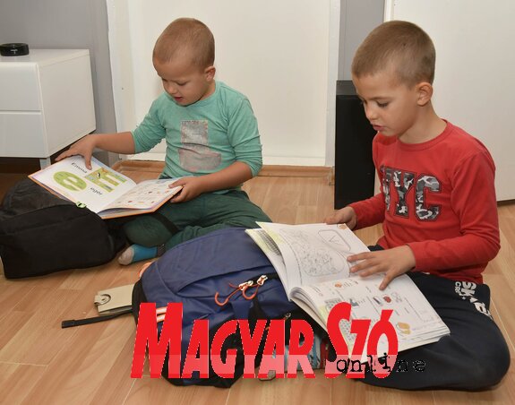 Nehéz a Kókai ikrek iskolatáskája (Ótos András felvétele)