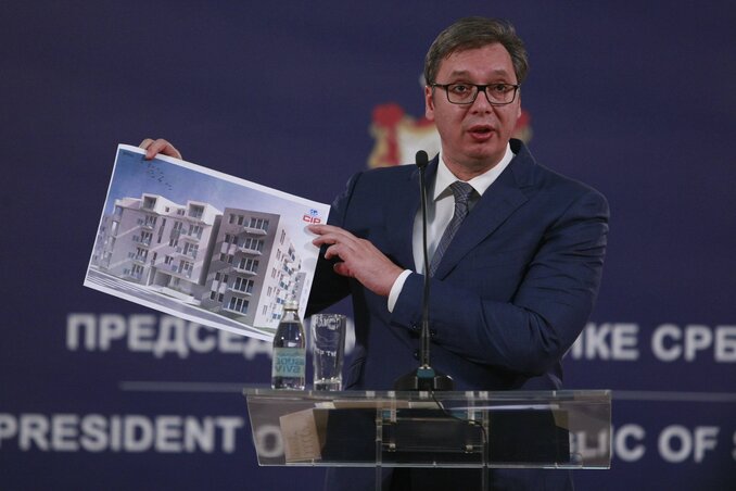 Aleksandar Vučić: A legolcsóbb lakások négyzetmétere 300 és 350 euró között alakul majd (Fotó: Beta)