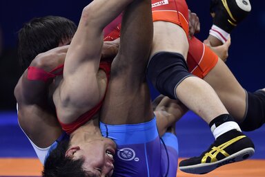 Otogugo és Bajrang csatája izgalmas és pontokban gazdag volt (Fotó: MTI)