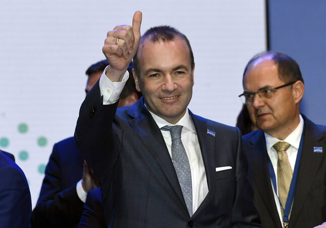 Manfred Weber az Európai Néppárt csúcsjelöltjeként már taktikázik (fotó: Lehtikuva via AP/Beta)