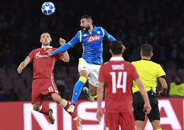 Pillanatkép a Napoli–Zvezda meccsről (Fotó: Beta/AP) Pillanatkép a Napoli–Zvezda meccsről (Fotó: Beta/AP)