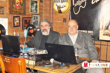 Kovács Károly és Sándor Csaba a Mojo Clubban megtartott rendezvényen (Horváth Zsolt felvétele)
