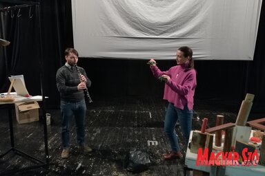 Asztalos Alfréd és Vörös Imelda az előadás próbáján