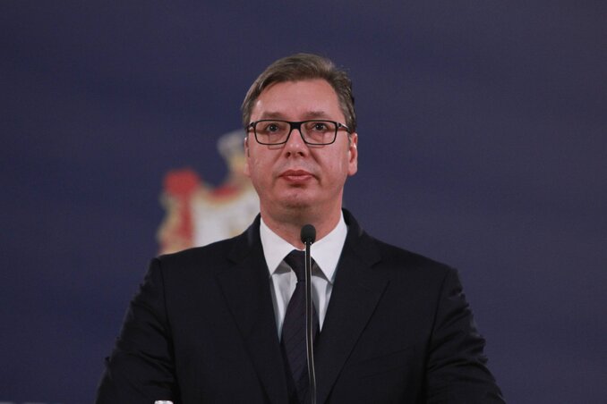Beograd, 7.08.2018. - Predsednik Srbije Aleksandar Vucic govori na konferenciji za novinare, danas u Predsednistvu Srbije u Beogradu. (BETAPHOTO/MILOS MISKOV/DS)