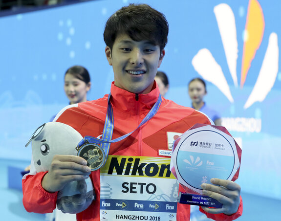 Szeto Daija nagy csatában nyert a dél-afrikai Chad le Clos ellen (Fotó: Beta/AP)