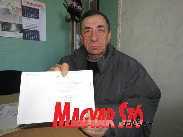 Csúzdi István szerint a határidő lejárta után kapta meg a csekket (Csincsik Zsolt felvétele) Csúzdi István szerint a határidő lejárta után kapta meg a csekket (Csincsik Zsolt felvétele)