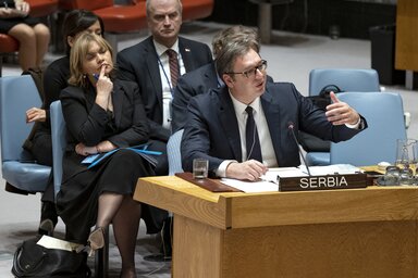 Aleksandar Vučić: Nehéz elfogadni, hogy a XXI. században valaki meggátolja a szabad áruforgalmat (Fotó: Beta/AP)