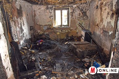 A ház teljesen kiégett belülről