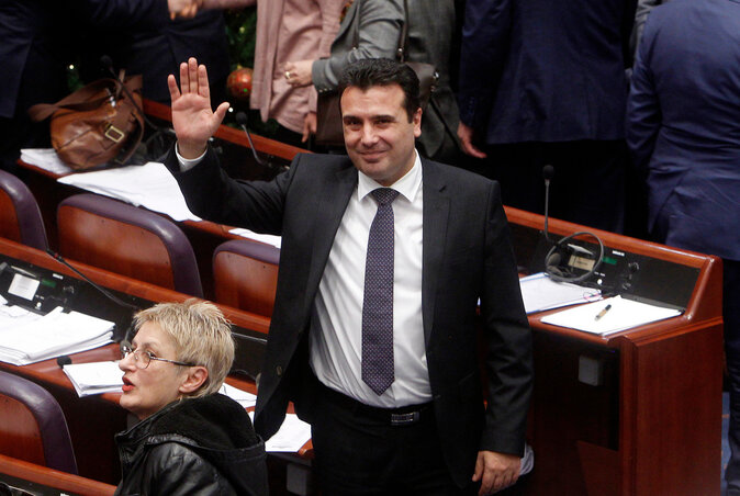 Zoran Zaev kormányfő elégedett a szavazás eredményével (Fotó:Beta/AP)