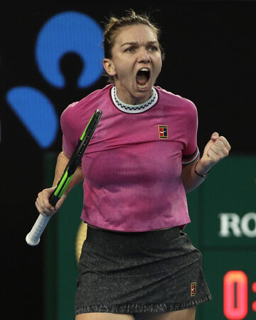 A világelső Simona Halep visszavágott az észt Kaia Kanepinek, aki a US Open 1. fordulójában győzte le (Fotó: Beta/AP)