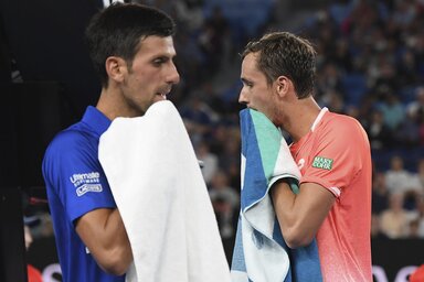 Maratoni labdamenetek is voltak, melyek közül Đoković és Medvegyev is nyert néhányat (Fotó: Beta/AP)