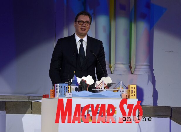 Aleksandar Vučić a megnyitón (Ótos András felvétele)