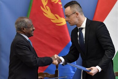 Szijjártó Péter és Oszman Szaleh Mohammed eritreai külügyminiszter (Fotó: MTI)