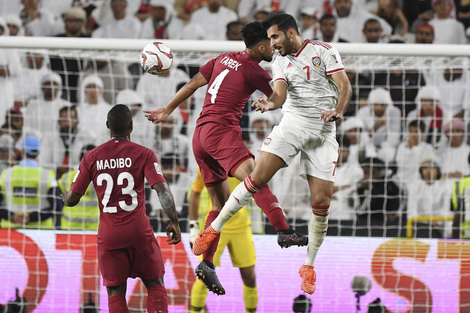 Jelenet a Katar–Egyesült Arab Emírségek mérkőzésről (Fotó: Beta/AP)